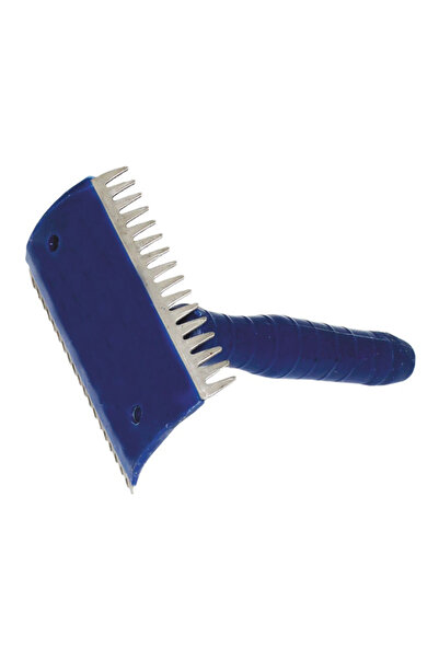 flores Tesala pentru animale, profesionala, cu maner din plastic, albastra