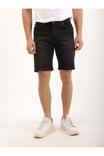 WKM Men's Regular Fit Acid Wash Denim Shorts
