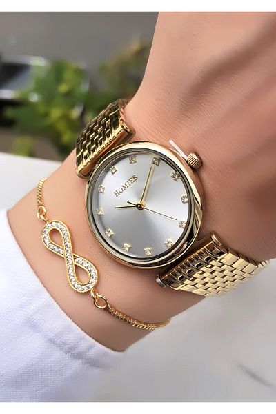 Homies Original Invoice Waterproof Women's Wrist Watch with Bracelet Gift