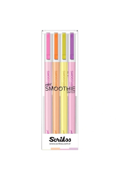 Scrikss SMOOTHİE JEL KALEM TÜKENMEZ KALEM 0.7 4 RENK SET 2