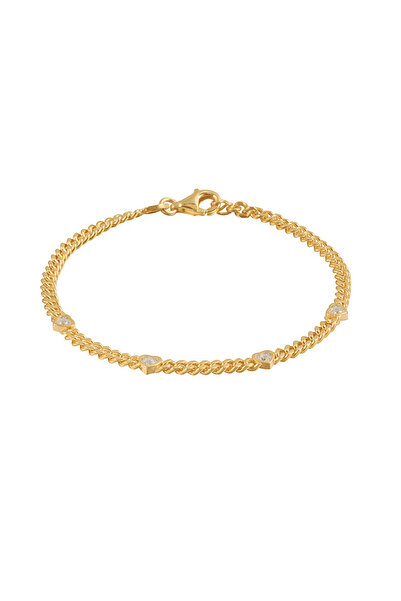 Joy of Jade Nora Kalpli Zincir Bileklik, 18 Ayar Altın Kaplama