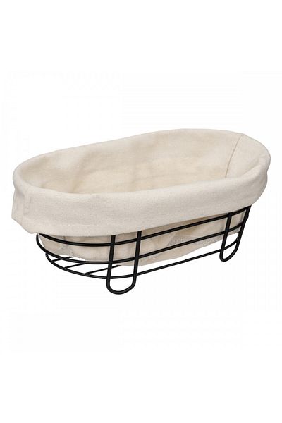 Secret de Gourmet Coș de pâine Bistrot, oval, metal, textil, 28,5 x 18,5 x Î 11,5 cm