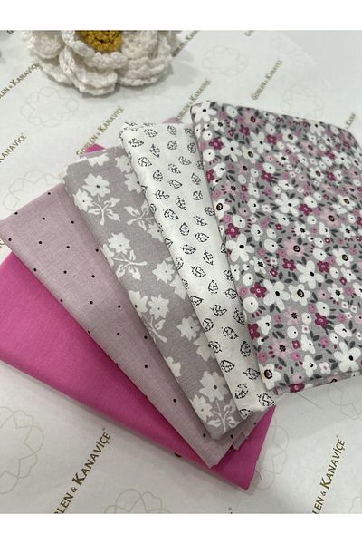 goblenkanaviçe Cotton Fabric Set 5 Pieces 50X110Cm, Kırkyama, Bag Sewing Fabrics