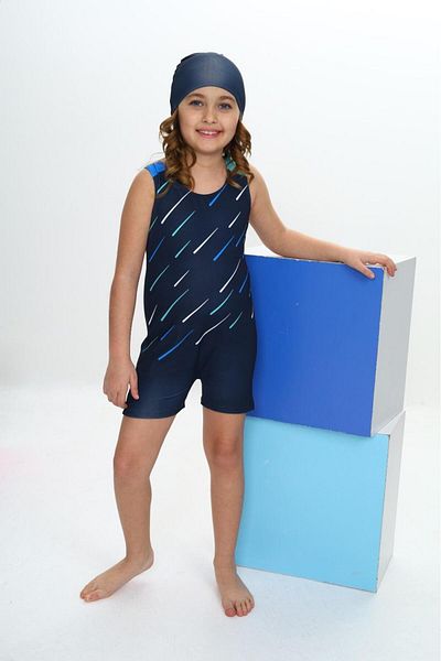 Liyavera 5-16 Years Old Girls' Swimsuit with Swimming Shorts - Girls' Bonnet Swimsuit