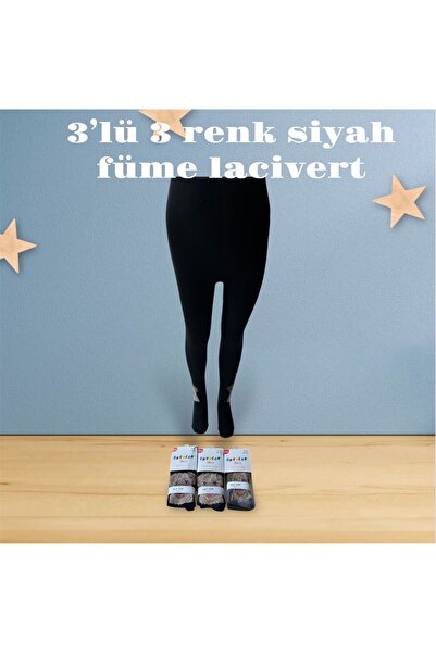 ONURCAN SOCKS Șosete pentru copii 3 piese 3 culori negru bleumarin afumat