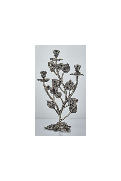 La madore LEAF 3 LIGHTS CANDLE HOLDER NICKEL ANTIQUE 25,5X15,5X43 CM