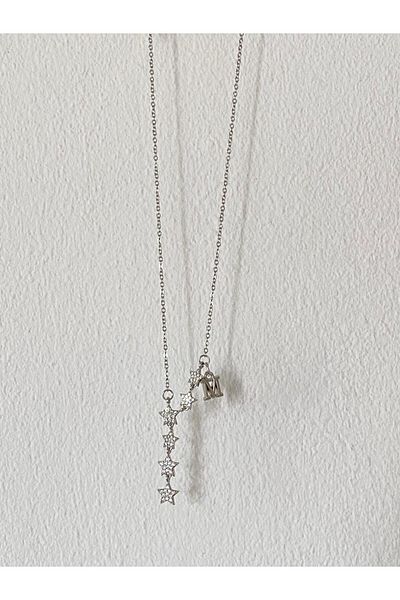 bijoux uniques Shooting Star m Letter Steel Necklace