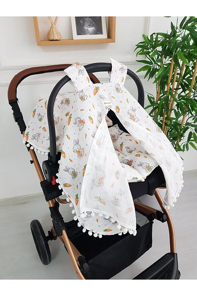 ilkimbebe Carrot Zippered Muslin Stroller Cover and Cushion