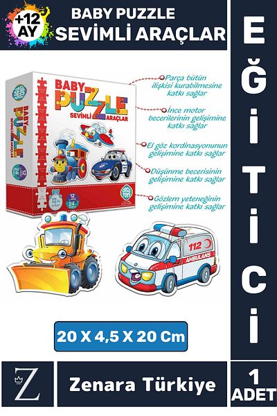 Zenara Baby Development Visual Perception Thinking Skill Development Educational Baby Puzzle-Cute Tools