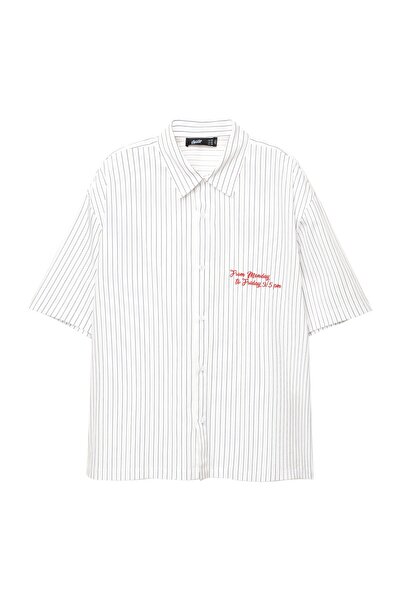 Pull & Bear STWD çizgili kısa kollu gömlek