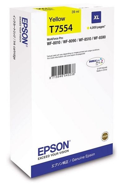 EPSON Original Epson Ink Cartridge T7554 / C13T755440, Yellow, 4000 pages