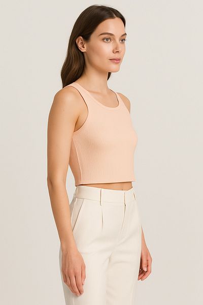 HNX Cotton Thick Strap Crop Women's Tank Top