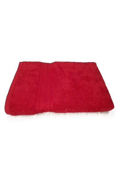 Kotonia Home Rise Jacquard Bath Towel - 100% Cotton, 70x130 Cm, 500g/sqm, Red