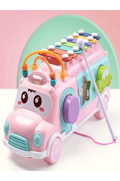 huanger Music Bus Sorting & Xylophone Bus,14x9.5x26 cm