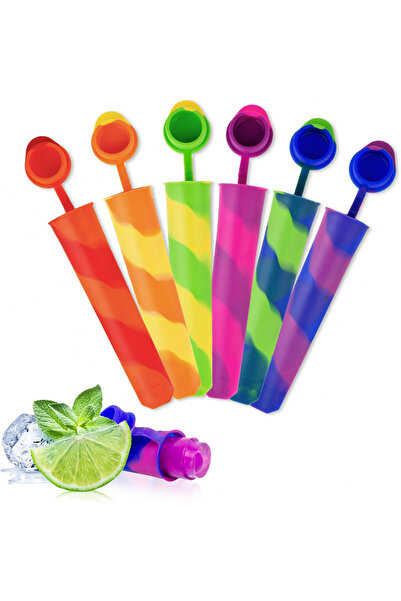 Aixmeet Set de 6 forme pentru înghețată AIXMEET, silicon, multicolore, 19,5 x...