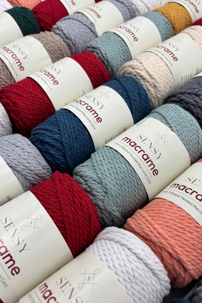 SENSY Premium 3 Büküm Pamuk Taranan Makrome Taranabilir Makrome Halat Hobi Ipi Üç Büküm Ada Çayı