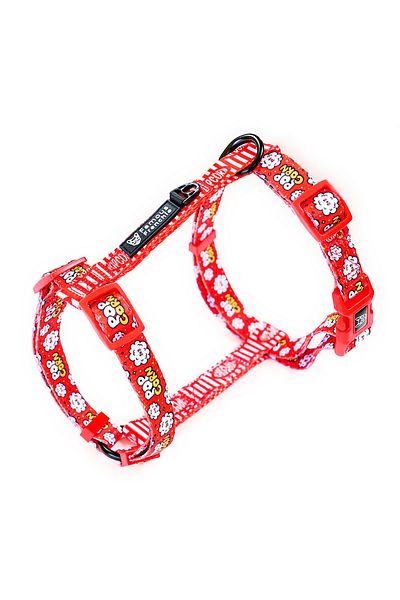 Famous Frenchie Set 3 piese, ham ajustabil, lesa, accesoriu pungi pentru catei, Popcorn Fever