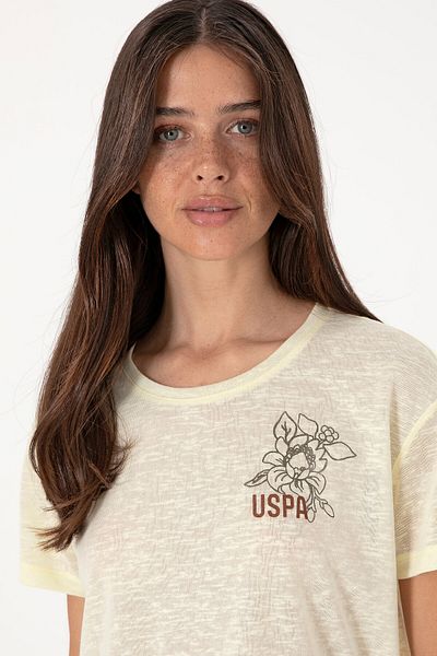 U.S. Polo Assn. Women's Lemon Crew Neck T-Shirt 50299755-Vr035