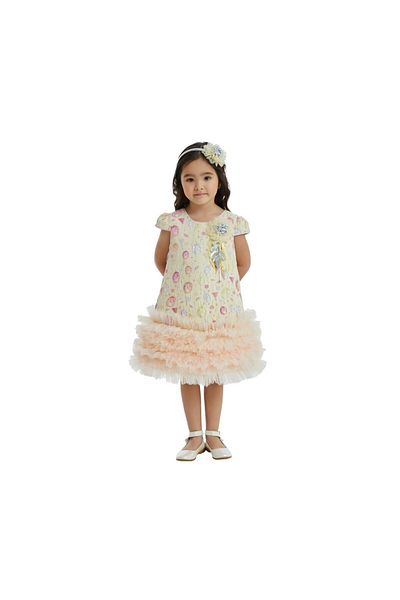 Pamina Girls' Dress, Pamina, Yellow with Balloons, 32055, 92 cm