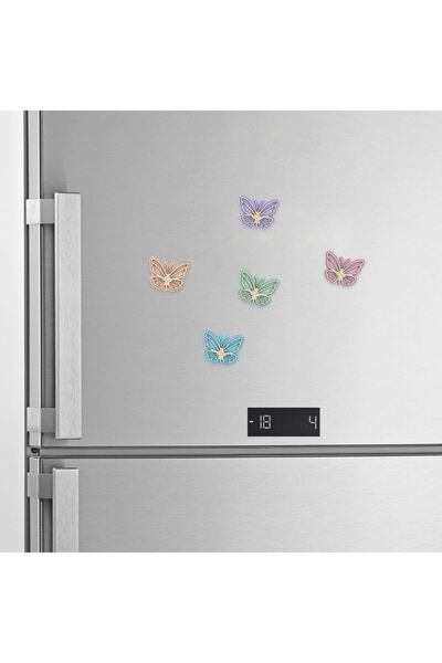 HippoDeco Renkli Ahşap Magnet Seti 5’li – Kelebek veya Yusufçuk Şeklinde Deko...