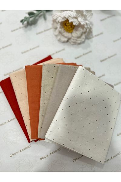 goblenkanaviçe Cotton Fabric Set 6 Piece Set 50X100 cm