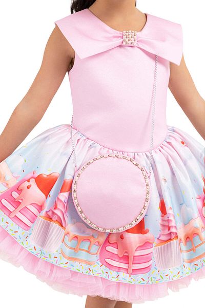 Pamina Girls' Tulle Dress, Pamina - with Matching Bag, Pink, 33209 - 104 cm, Pink