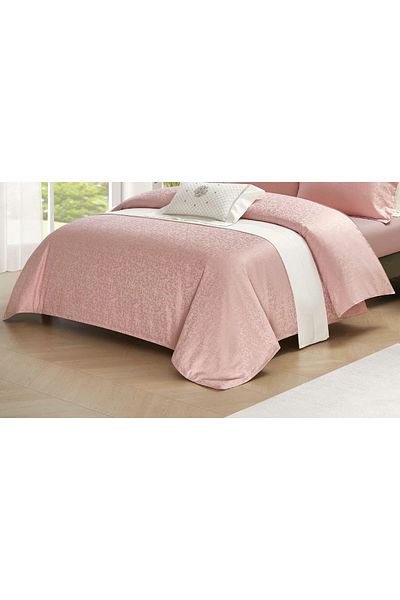 CHIRASO CHIRASO 4-Piece Satin Bedding Set, with Fitted Sheet 180x200, Elegant Design, powder pink