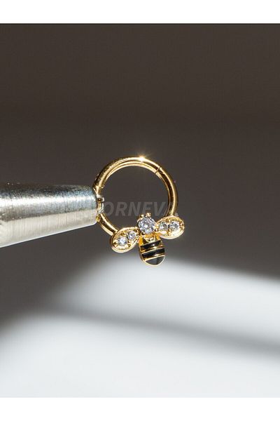 MORNEVA Surgical Steel Bee Pattern Interlock Ring Daith Septum Piercing