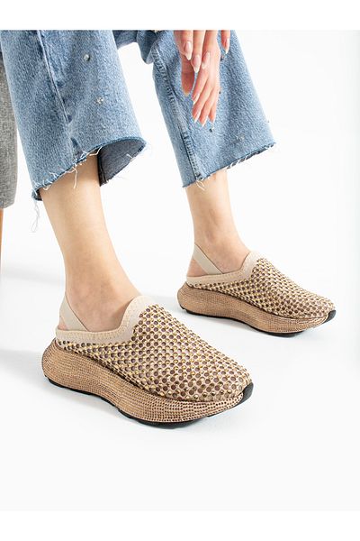 ALEMDAR AYAKKABI Arlix Mink Stone Detail Women's Sandals