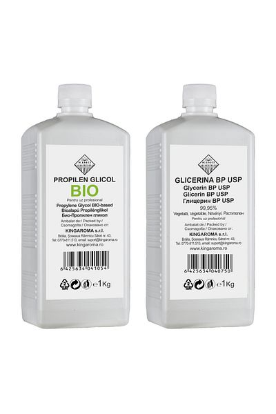 KingAroma Set of Propylene Glycol (PG) BIO Kingaroma 1Kg and Vegetable Glycerin (VG) 99.5% BP USP Kingaroma 1Kg