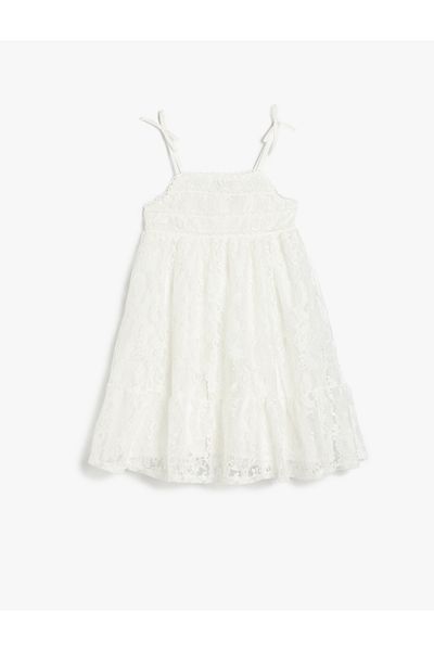 Koton Square neck lace detail strappy dress.