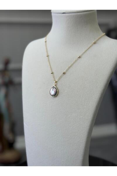 Store Gold Çelik Zincirli Gri Damla Renk Değiştiren Kolye