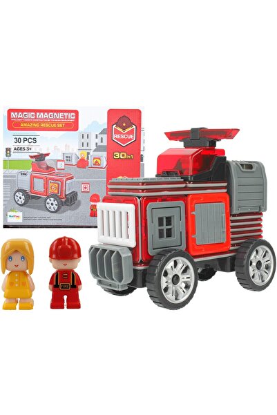 ideal STORE Magnetic Blocks PUZZLE Construction Set, Car, Magnetic Brick, 2 Figures, 8 Magnetic Blocks