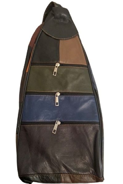 OEM Rucsac mare din piele naturala multicolor dimensiuni 45x28x15cm