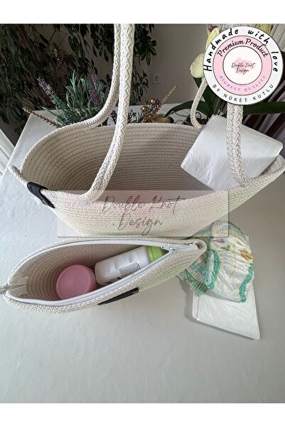 DOUBLE KNOT DESİGN Half Moon Clutch Portfolio Bag, Evening Dress Bag, Totebag, Women's Bag, Summer, Gift