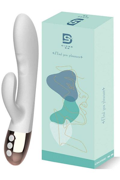 WildFashion Vibrator dual de calitate superioara, pentru stimulare vaginala , Alb si Auriu, TOY438-226