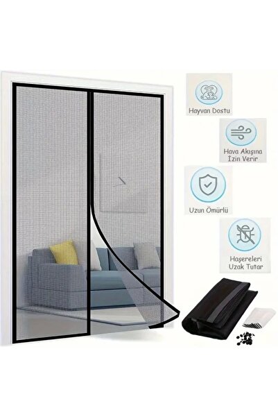 Yenimiyeni Siyah Mıknatıslı Kapı Sinekliği 105 x 210 cm