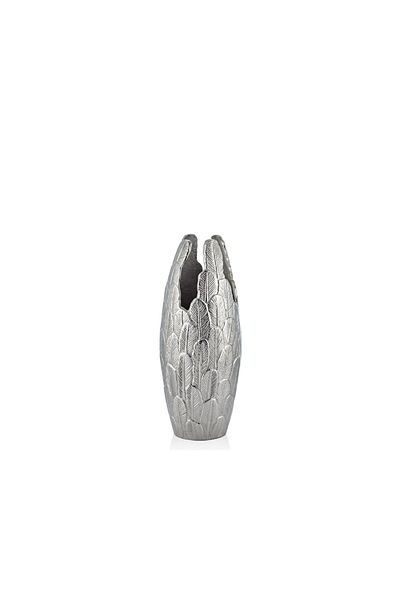 LAMEDORE Wings Metal Silver Vase - 16X16X38 cm