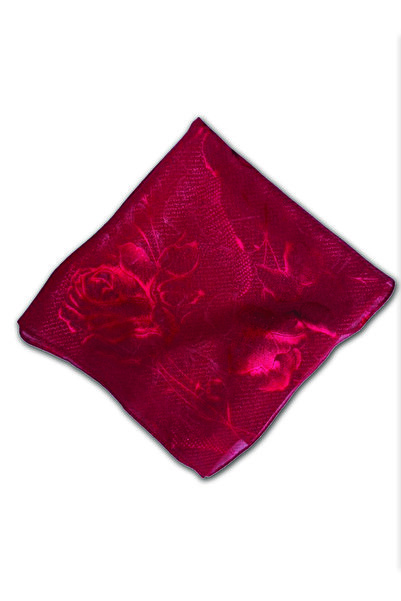 EDİRNE KIRMIZISI إيديرن حجاب شيفون بنمط الورد الأحمر 70x70