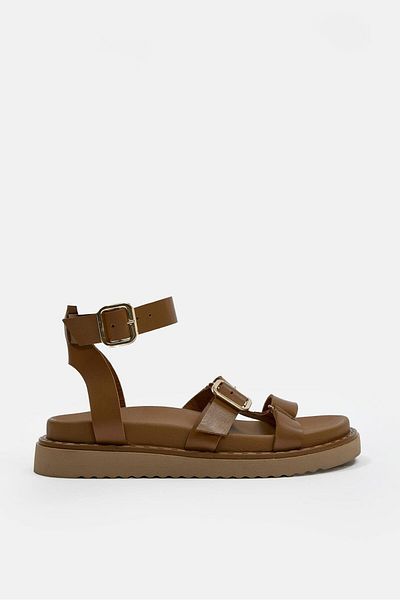 NILUFARR Helsa Tan Genuine Leather Women's Sandals