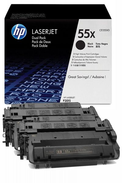 HP HP 55x / CE255XD Original Toner Cartridges Pack, Black, 2x 12500 pages
