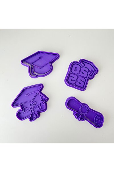 Home 2025 Graduation Themed Cookie Mold Set – Purple Collection of 3