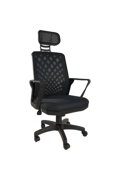 SDT TİCARET Nero Siyah Fileli Plastik Yönetici Ofis Büro Bilgisayar Çalışma Koltuğu - Sandalyesi