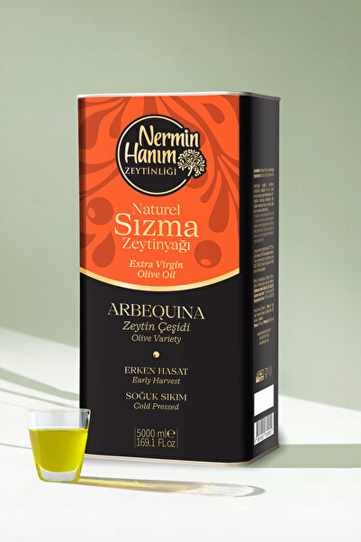 Nermin Hanım Zeytinliği Arbequina - Erken Hasat Soğuk Sıkım Zeytinyağı (5 lt)
