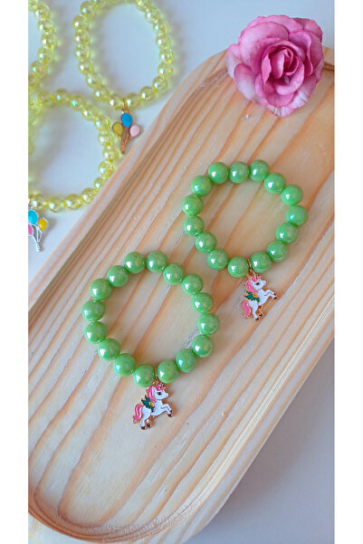 Yeşil Unicorn Figürlü Bebek&Çocuk Bilezik