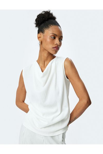 Koton White Sleeveless Blouse For Women