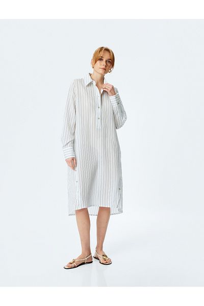 Koton blue stripe Oversized Shirt Dress