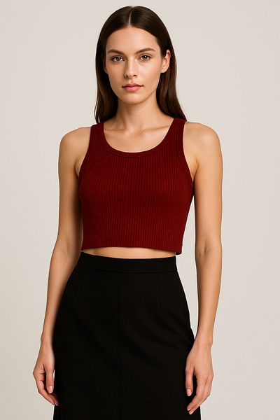 HNX Cotton Thick Strap Crop Women's Tank Top