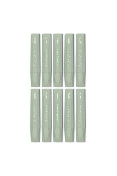 Gıpta Pickpen Cut Tip Highlighter Green (F1551) 10 Pieces