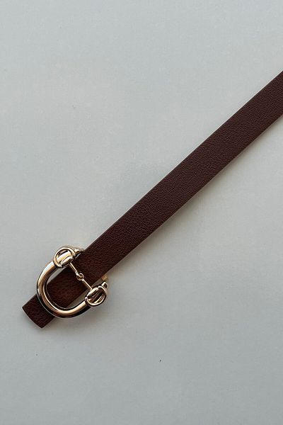 keisy Дамски колан Dino Gold Buckle в кафяво
